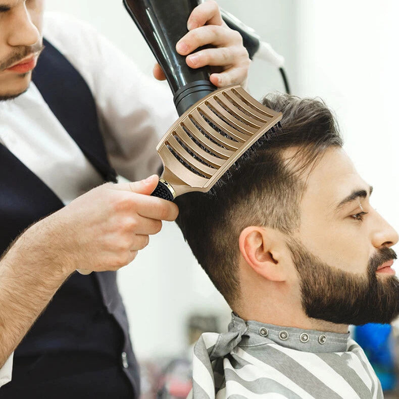 Women Detangling Nylon & Bristle Hairbrush Scalp Massage Comb Hair Brush Tool UK - Ceenaz Store