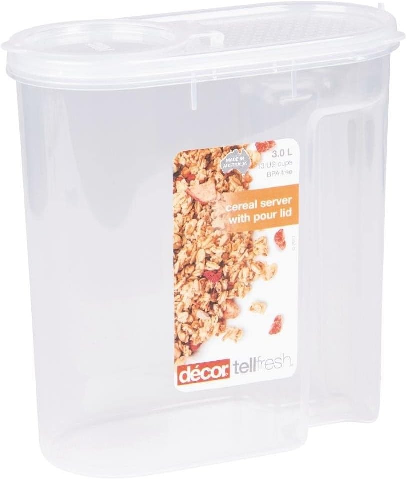 Décor Tellfresh Cereal Storage Dispenser | Large Airtight Container | 3L - Ceenaz Store