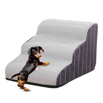 3/4/5 Steps Dog Stairs Pet For Bed Sofa Cats Ladder Ramp With Removable Cover UK