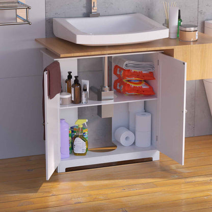 White Bathroom Bedroom Cabinet Shelf Cupboard Storage Unit Free Standing Floor