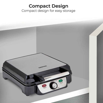Waffle Maker iron 4 Slice Non-Stick Electric Belgian Waffle Machine 1000W Geepas