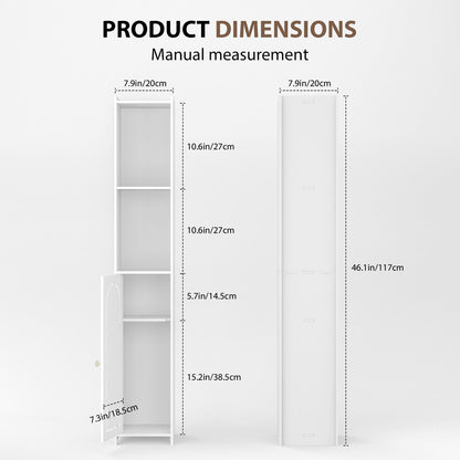 3-Type Freestanding Waterproof Bathroom Cupboard Storage Cabinet with Door White