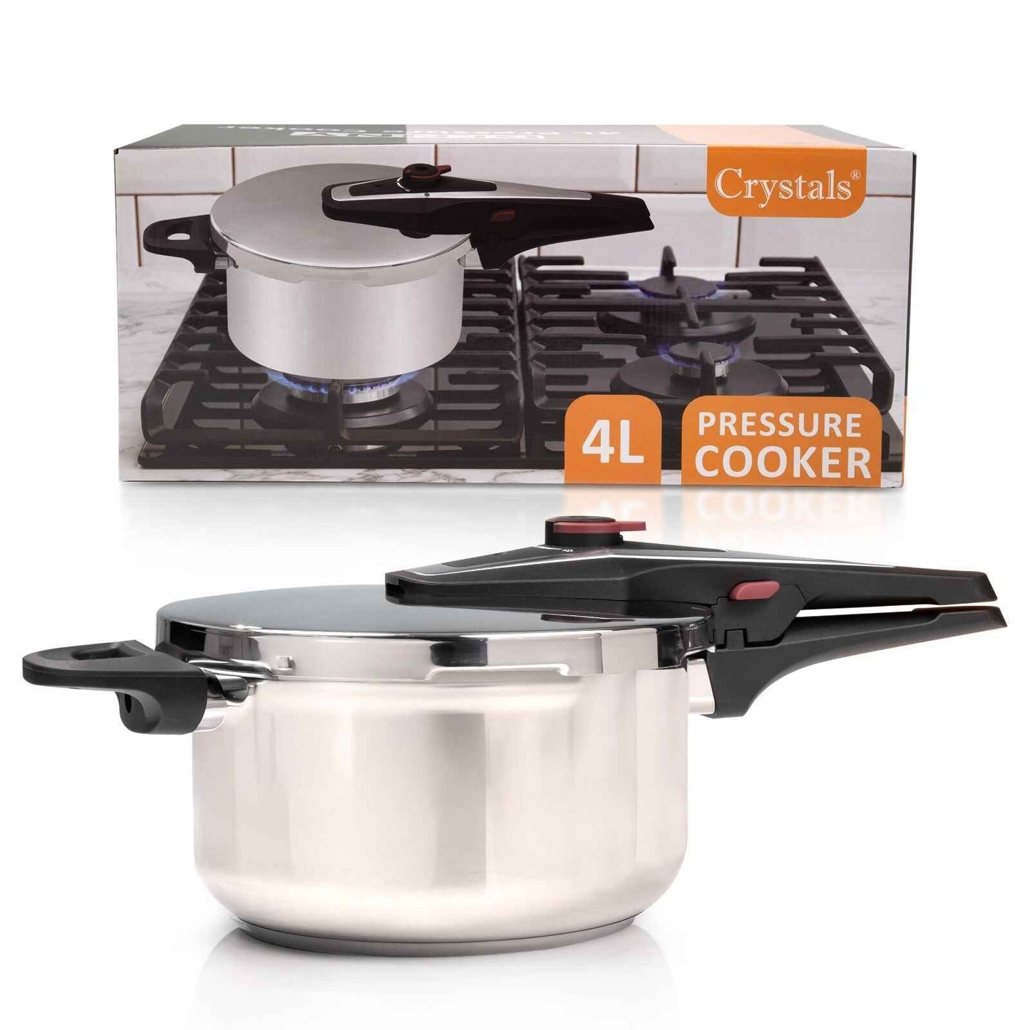4/6 Litre Dual Handle Stainless Steel Pressure Cooker Kitchen Catering Cookware