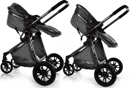 3 in 1 Pram Newborn Baby Buggy Set Travel System with Car Seat Folding Pushchair