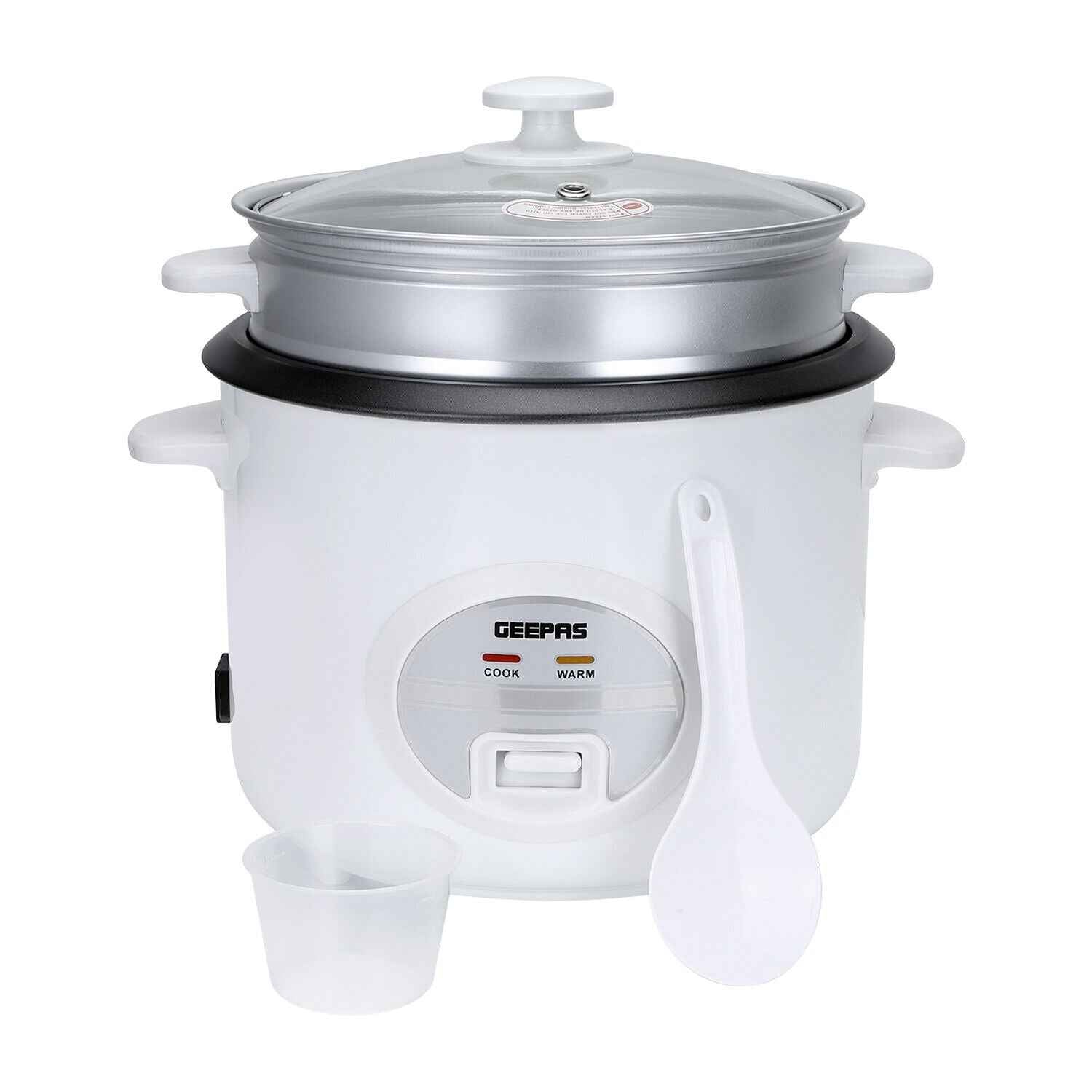 GEEPAS Electric Rice Cooker Steamer Pot 3 in 1 Cooking Non Stick Keep Warm