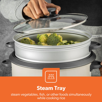 GEEPAS Electric Rice Cooker Steamer Pot 3 in 1 Cooking Non Stick Keep Warm