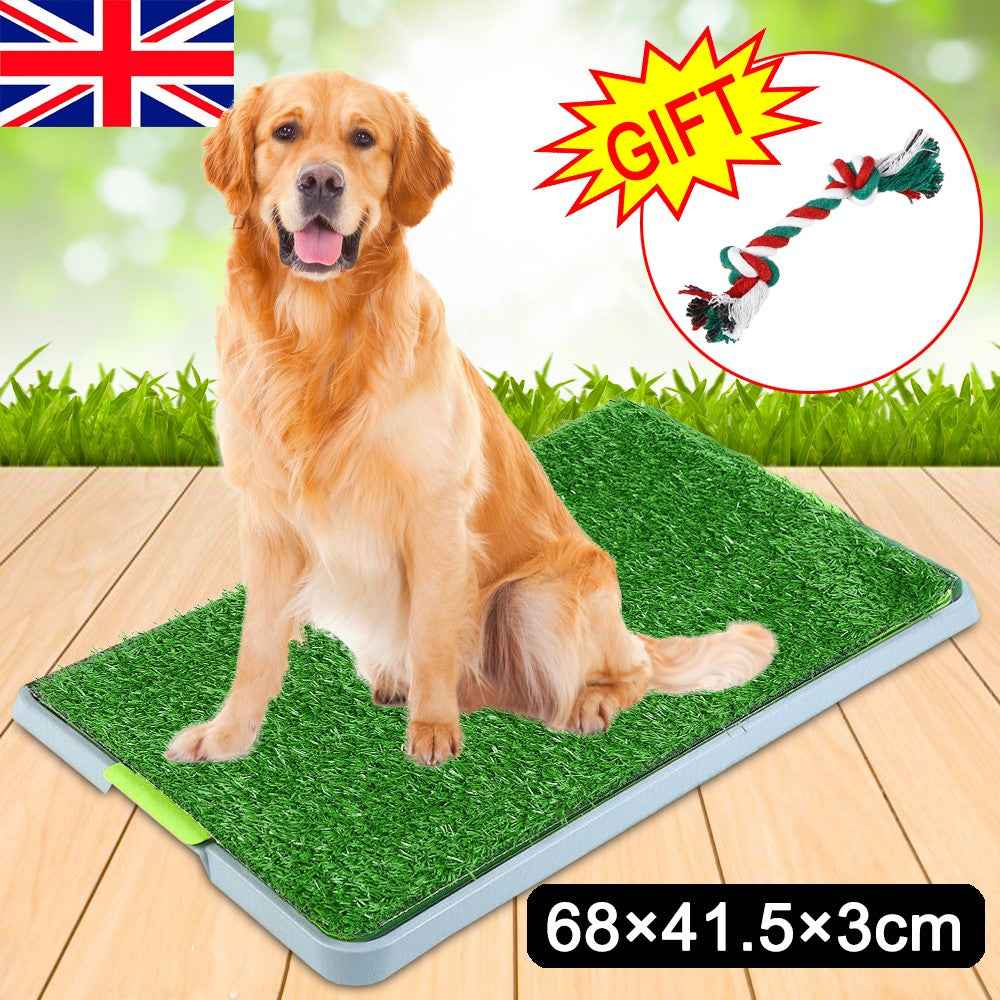 Large Pet Dog Toilet Mat Indoor Restroom Training Grass Potty Pad Loo Tray PadUK
