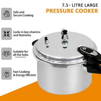 3.5/6/7.5 Litre Dual Handle aluminum Pressure Cooker Kitchen Catering Cookware