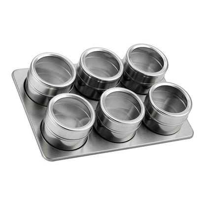 12x Magnetic Spice Jars BBQ Shaker Lids Seasoning Tins Container Stainless Steel