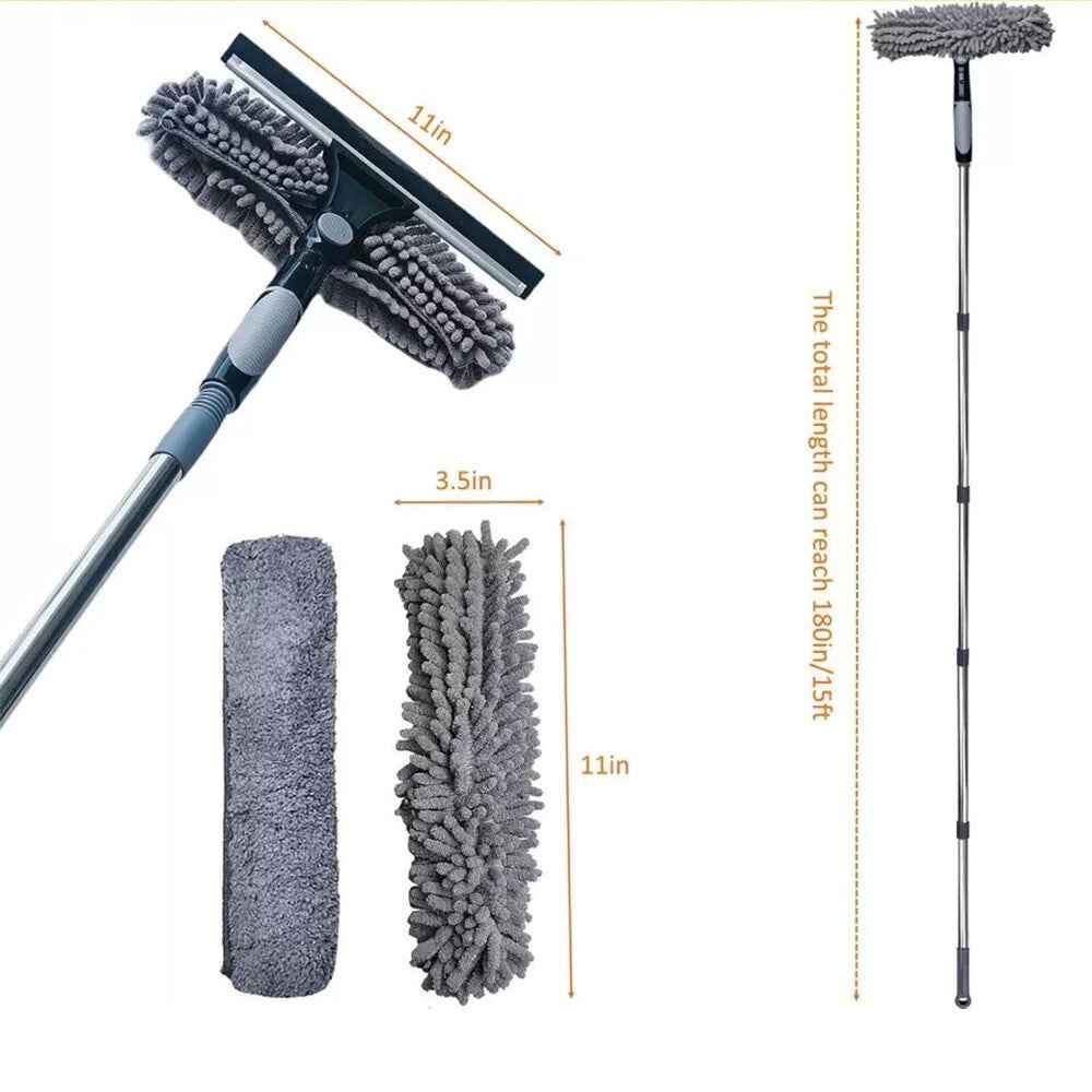 Telescopic Extendable Window Cleaner Equipment Glass Cleaning 4.5m Squeegee UK