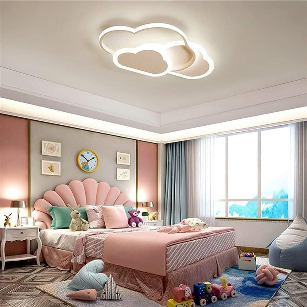 Dimmable LED Ceiling Light Modern Chandeliers Kid's Room Bedroom Cloud Lamp Tool