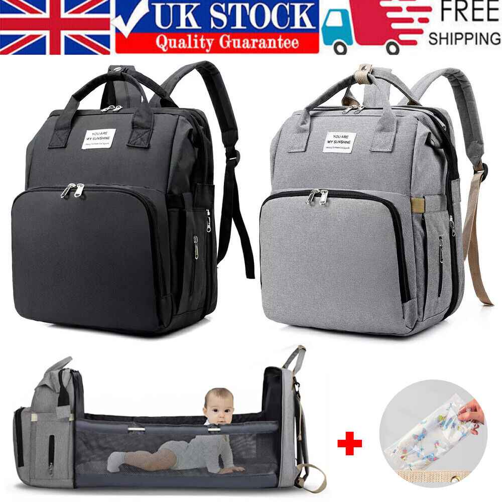 Baby Changing Bag Diaper Bag Large Nappy Backpack with Portable Changing Mat UK