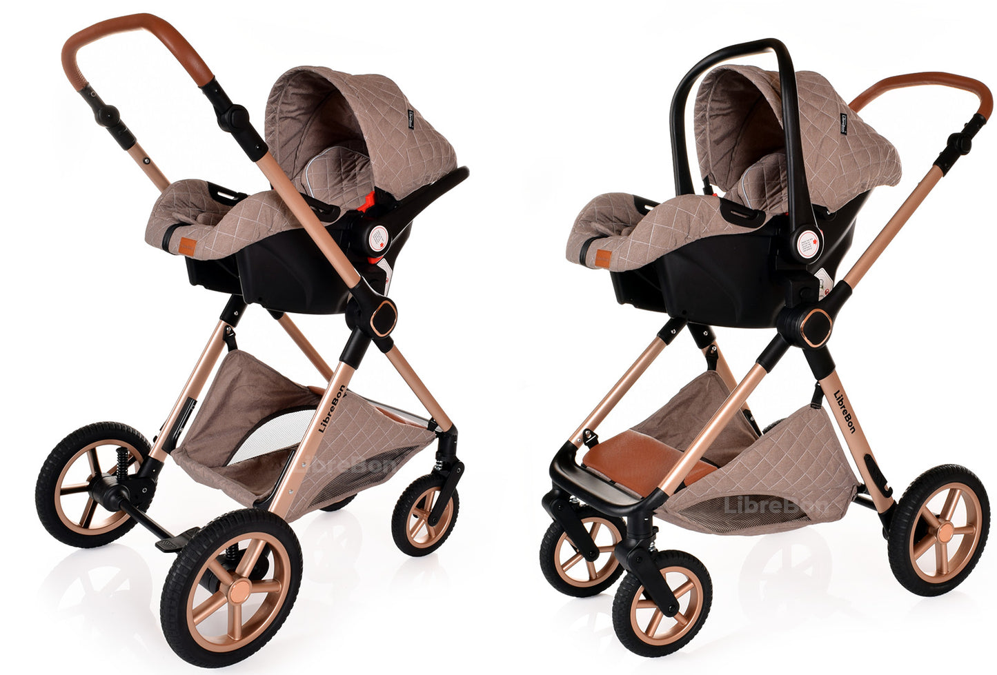 3 in 1 Pram Newborn Baby Buggy Set Travel System with Car Seat Folding Pushchair