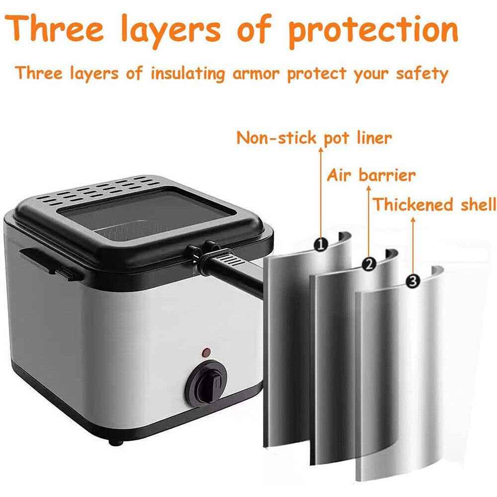 1000W 2.5L Electric Deep Fat Fryer Stainless Steel Non-stick Chip Pan UK