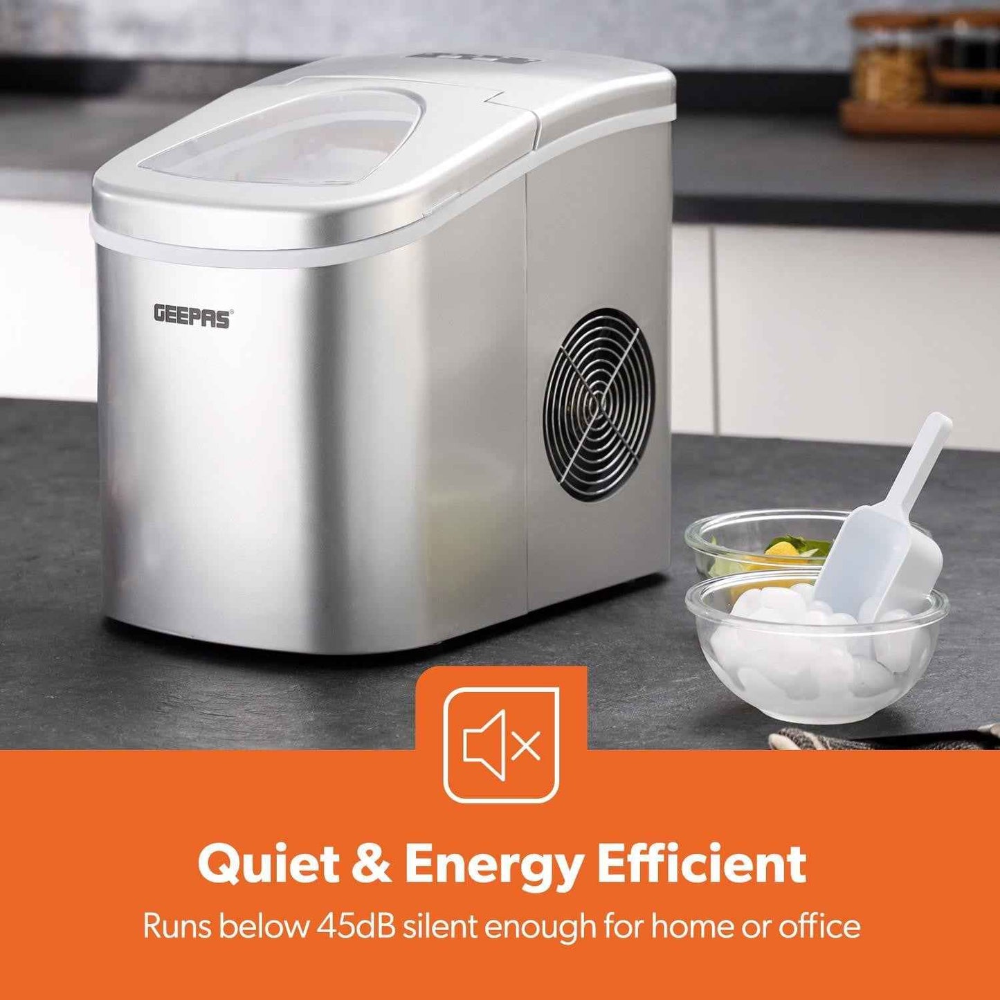 Countertop Ice Cube Maker Machine 2.2L Electric Fast Automatic Portable Geepas