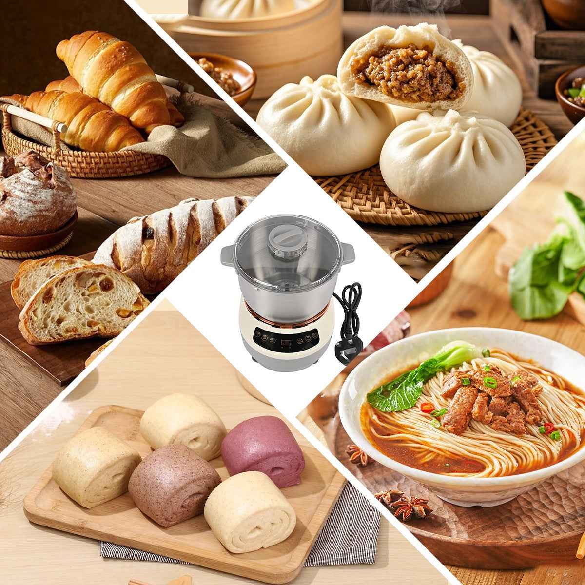 220V 7L Electric Dough Mixer Home Auto Kneading Proofing Dough Maker Machine UK