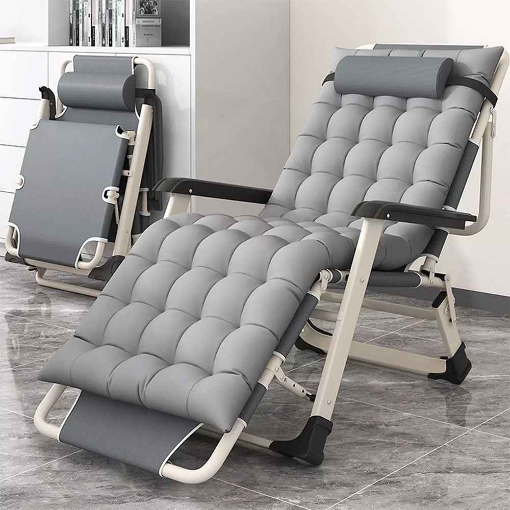 Outdoor Reclining Zero Gravity Chair Extra Wide Adjustable Garden Sun Lounger UK