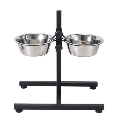 45CM Tall Large Dog Food Feeding Stand Station Stainless Steel Dual Raised Bowls