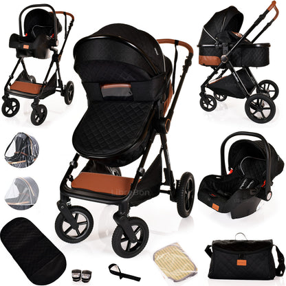 3 in 1 Pram Newborn Baby Buggy Set Travel System with Car Seat Folding Pushchair