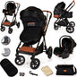 3 in 1 Pram Newborn Baby Buggy Set Travel System with Car Seat Folding Pushchair
