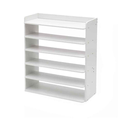 5-8 Tier White Wooden Hallway Shoe Rack Open Shelves Shoe Cabinet Storage Unit