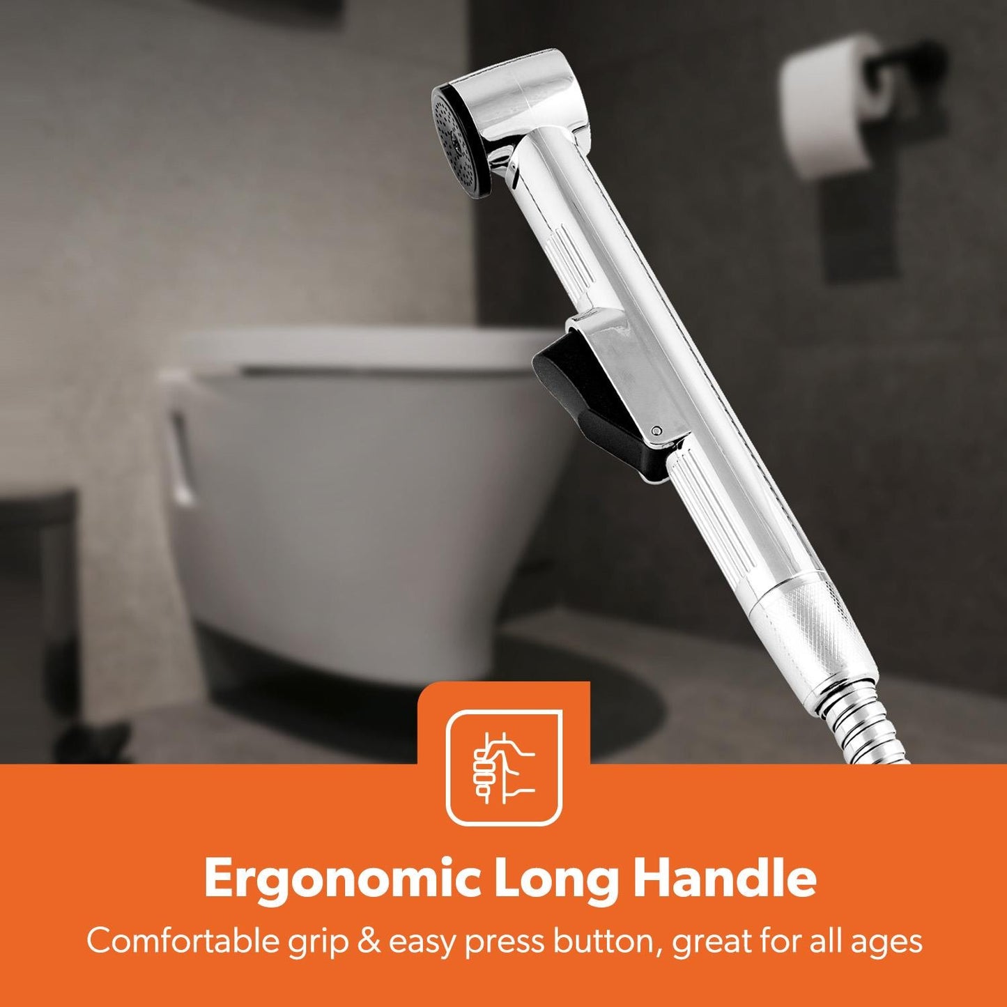 GEEPAS Hand Held Toilet Bidet Sprayer Bathroom Shower Bidet Tap Muslim Shattaf