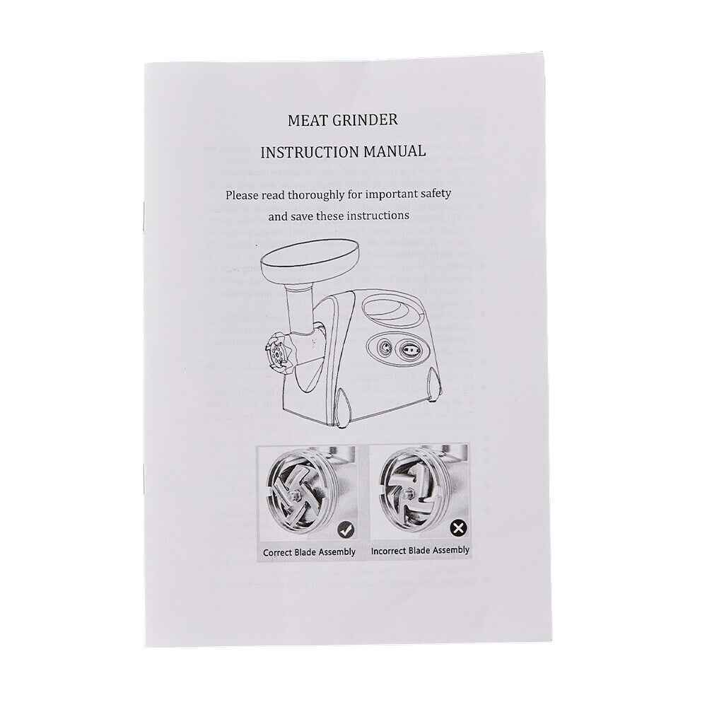 2800W Electric Meat Grinder Mincer Sausage Maker Filler Home w/3 Grinding Plates