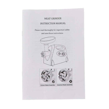 2800W Electric Meat Grinder Mincer Sausage Maker Filler Home w/3 Grinding Plates