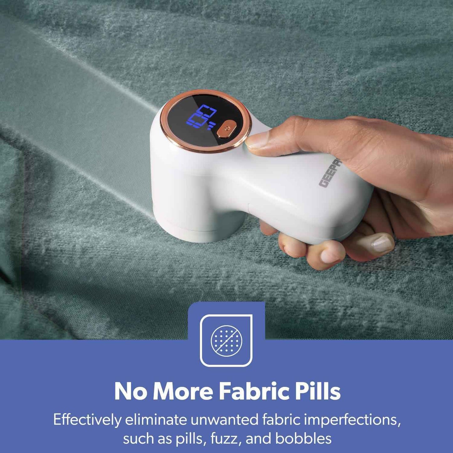 GEEPAS Lint Remover De Bobbler for Clothes Fabric Shaver Battery Operated White