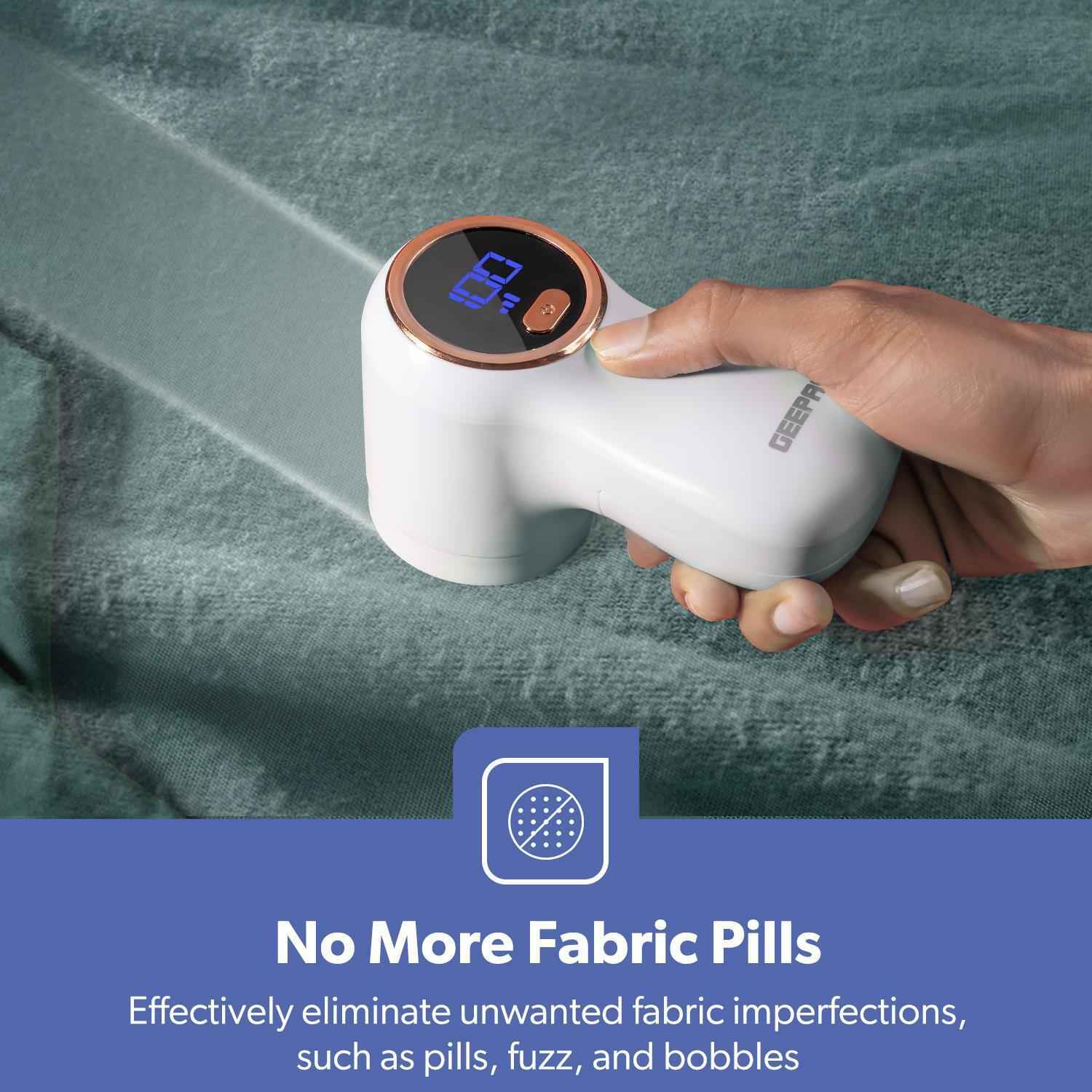 GEEPAS Lint Remover De Bobbler for Clothes Fabric Shaver Battery Operated White