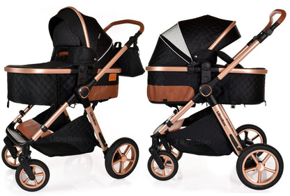3 in 1 Pram Newborn Baby Buggy Set Travel System with Car Seat Folding Pushchair