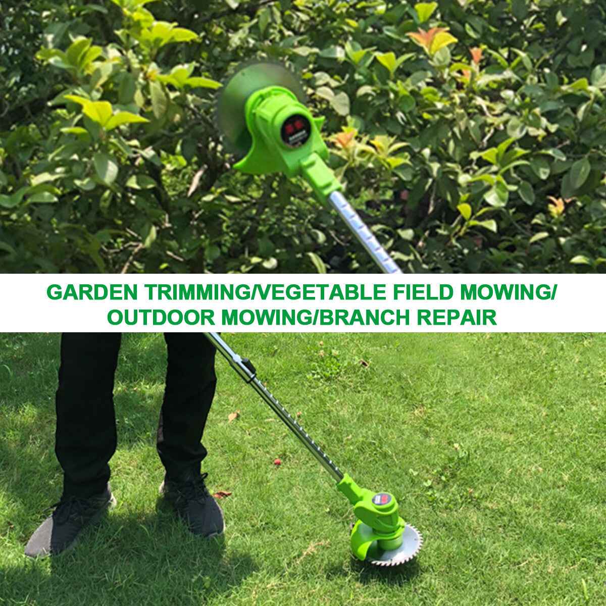 21V Cordless Electric Strimmer Grass Trimmer Weed Cutter Garden Edger +2 Battery