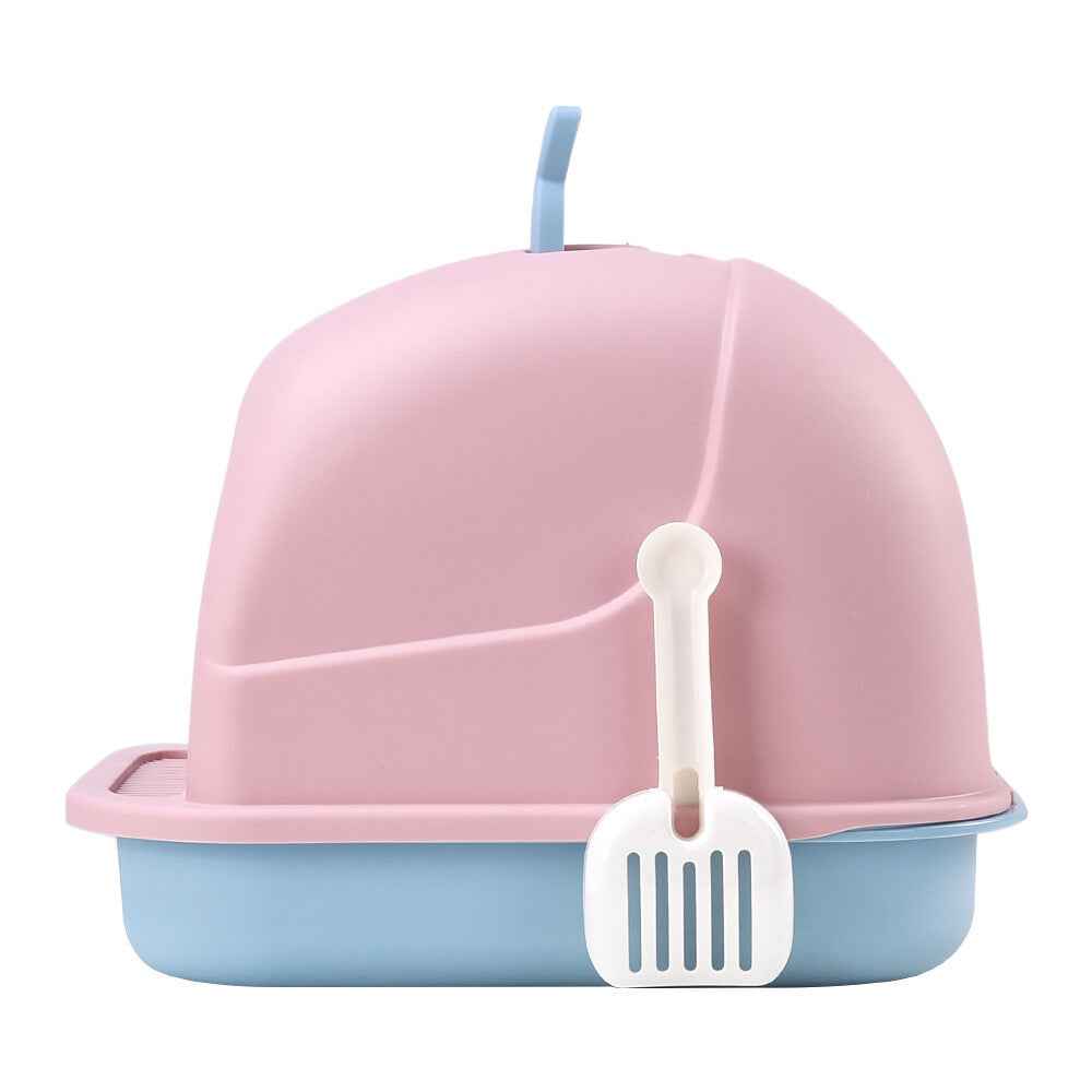 Large Hooded Cat Litter Tray Litter Box Self Cleaning Cat Pan Potty Tray w/ Lid