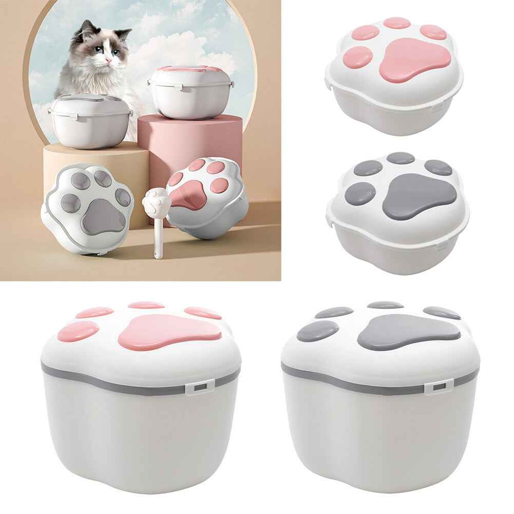 Food Storage Container Dog Cat Pet Animal Dry Food Cereal Dispenser Box with Lid
