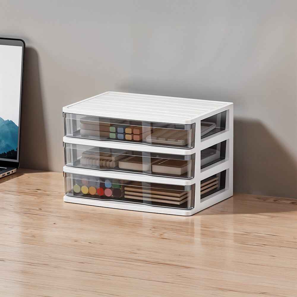 3/4/5 Small Plastic Drawer Storage Tower Organizer Box Office Desktop Tabletop