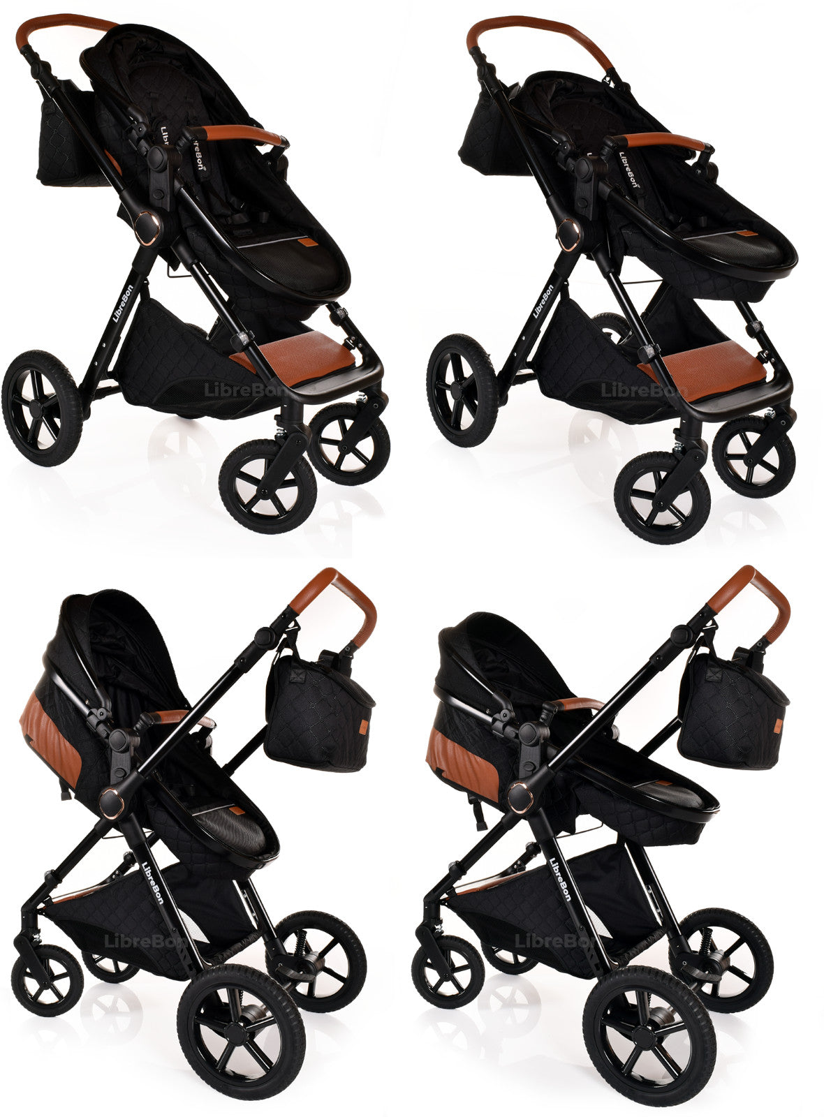 3 in 1 Pram Newborn Baby Buggy Set Travel System with Car Seat Folding Pushchair