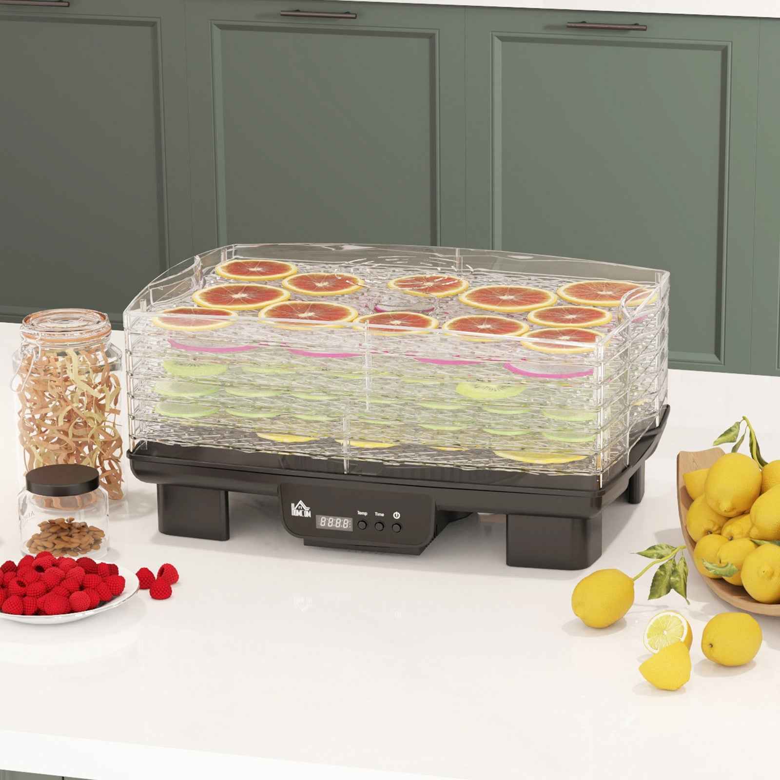 Food Dehydrator, 6 Tray Food Dryer Machine with Adjustable Temperature