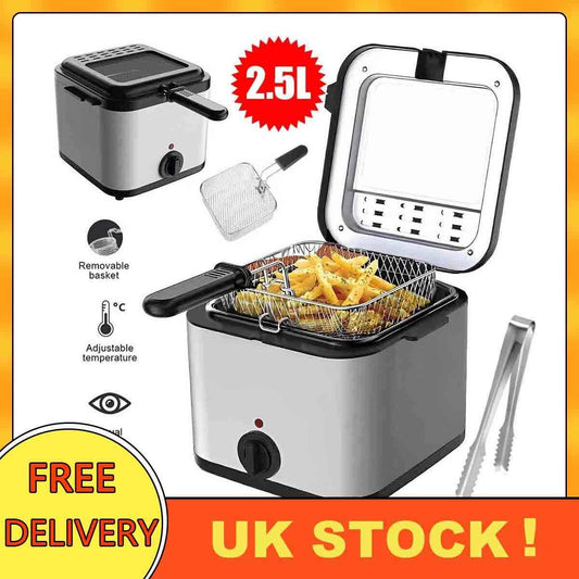 1000W 2.5L Electric Deep Fat Fryer Stainless Steel Non-stick Chip Pan UK