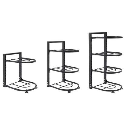 2-7Tier Black Pan Stand Saucepan Pot Rack Kitchen Storage Organiser Shelf Holder