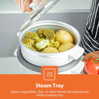 GEEPAS Electric Rice Cooker Steamer Pot 3 in 1 Cooking Non Stick Keep Warm