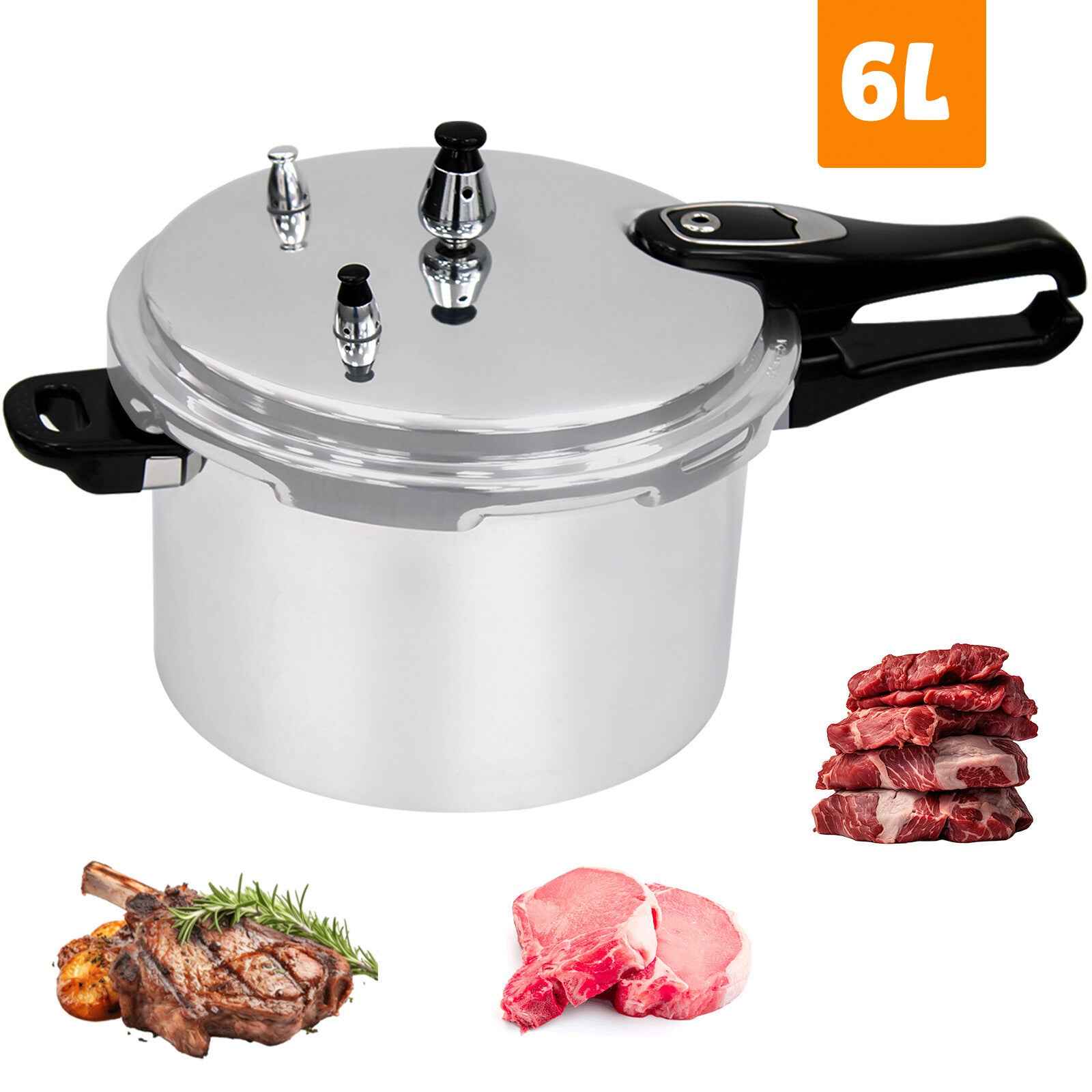 3.5/6/7.5 Litre Dual Handle aluminum Pressure Cooker Kitchen Catering Cookware