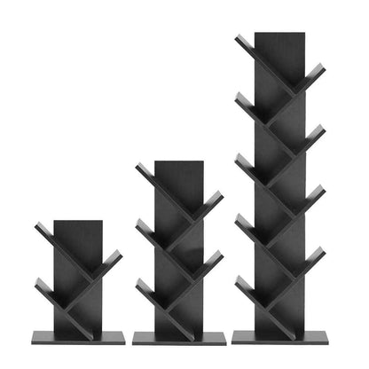 3/5/9 Shelf Tree Free Standing Bookshelf Wood Shape Desk Bookcase Display Rack
