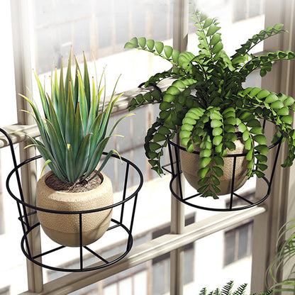 Fence Balcony Metal Hanging Small Plant Planter Stand Flower Pots Holder Rack UK