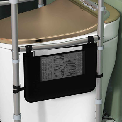 Height and Width Adjustable Toilet Frame Grab Bar with Rubber Tips Storage