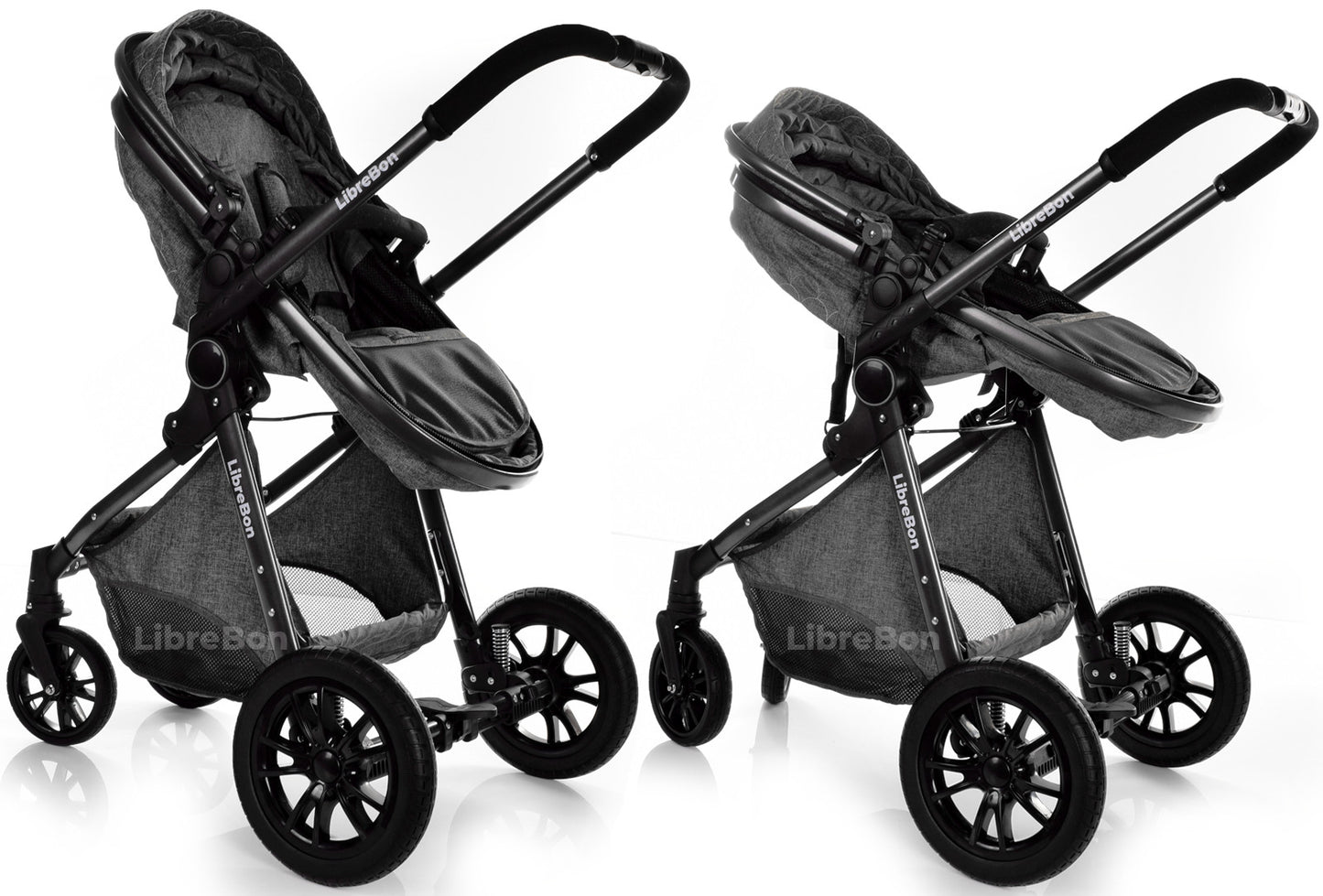 3 in 1 Pram Newborn Baby Buggy Set Travel System with Car Seat Folding Pushchair