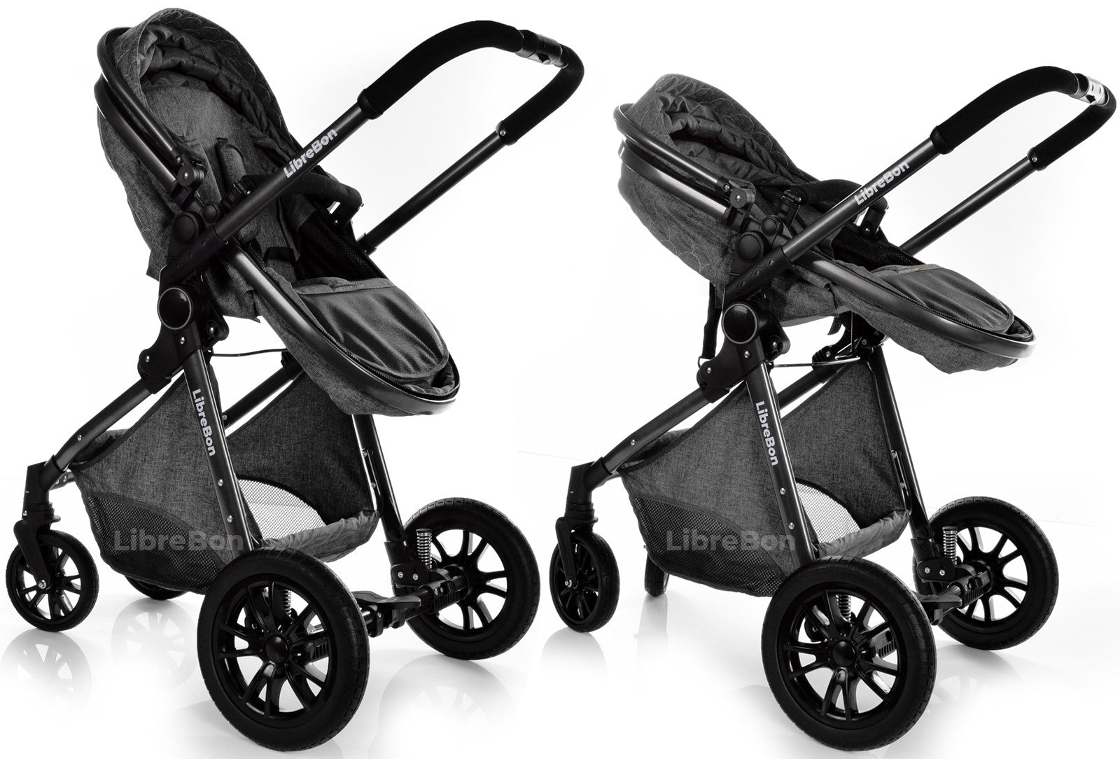 3 in 1 Pram Newborn Baby Buggy Set Travel System with Car Seat Folding Pushchair