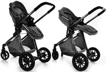 3 in 1 Pram Newborn Baby Buggy Set Travel System with Car Seat Folding Pushchair