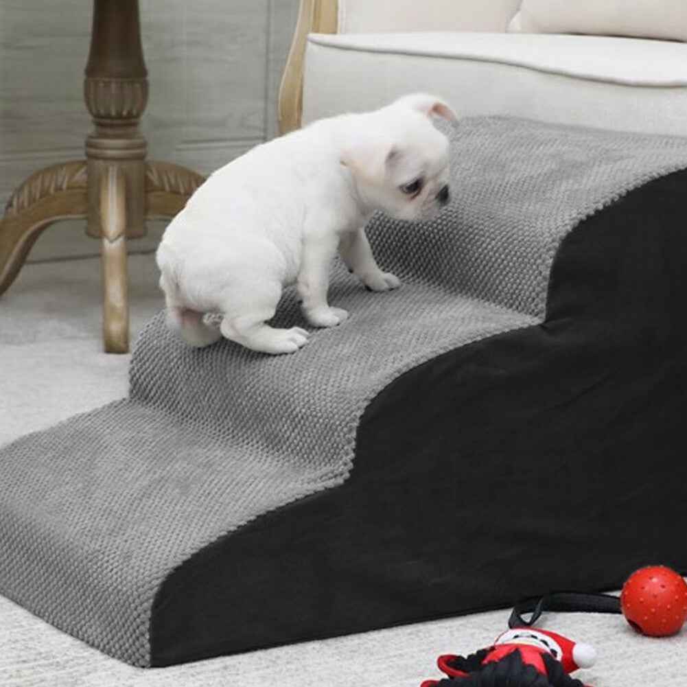 3/4/5 Steps Dog Stairs Pet For Bed Sofa Cats Ladder Ramp With Removable Cover UK