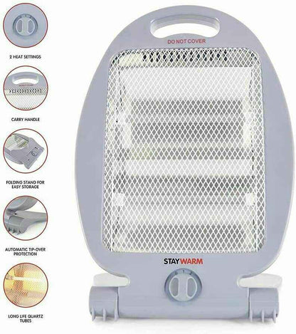Halogen Electric Heater 400w 800w Instant Heat Portable Free Standing Quartz