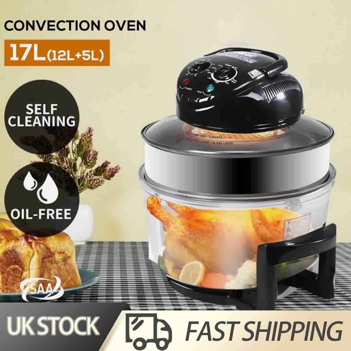 17L Halogen Air Fryer Rotary Convection Oven Multi Cooker Low Fat Health Black O